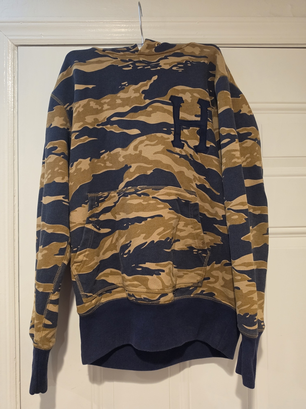 HUF Navy and Tan Camo Crewneck Pullover